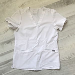 Figs White Casma Scrub Top - Like New